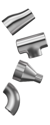 Raccordi saldati di testa in acciaio inox forniti da Sunmark Stainless per applicazioni industriali e impianti in Italia